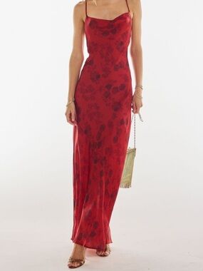 resa red dress RESA Women's Rust Red Burgundy Slip Dress